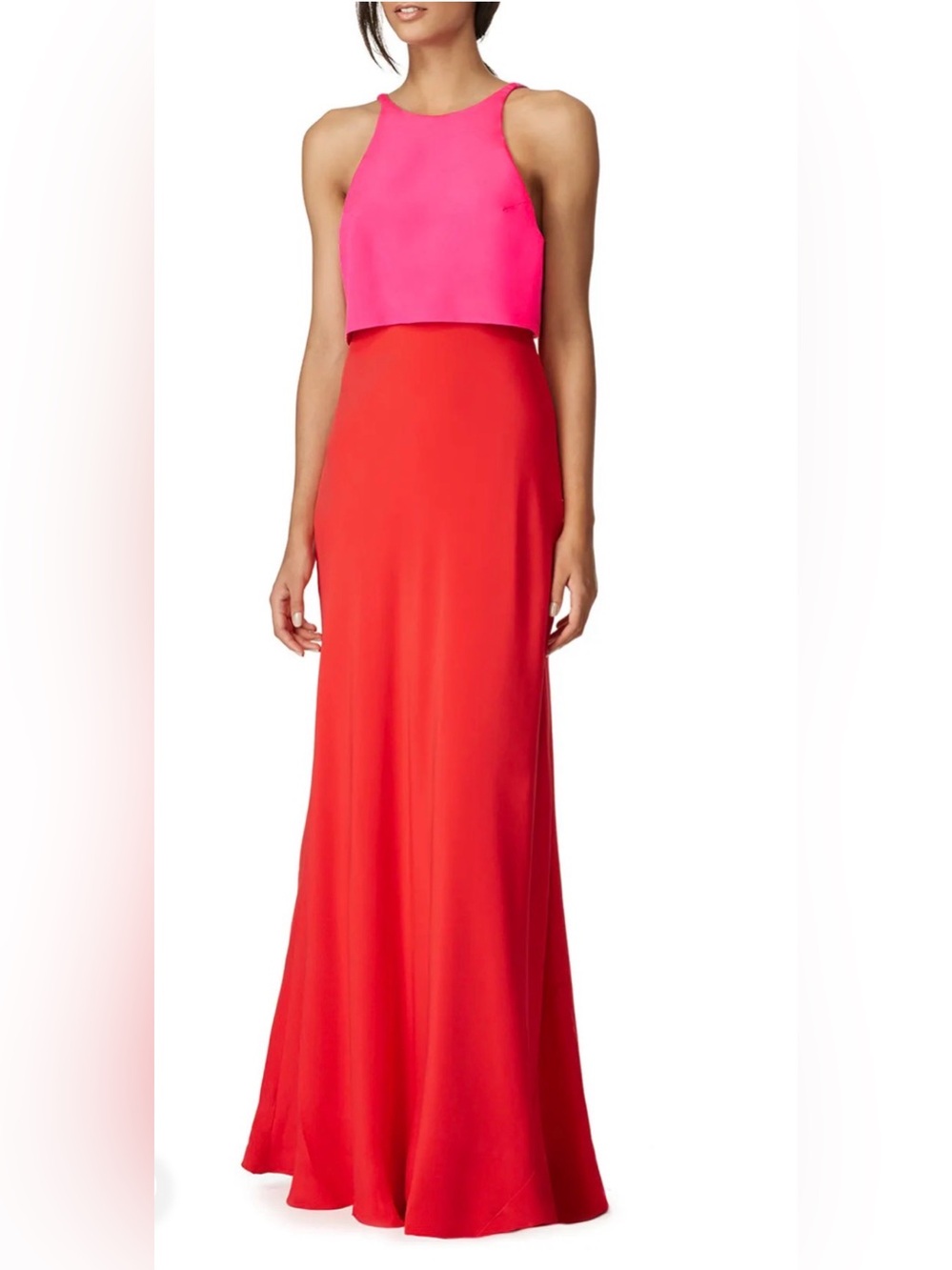 Jill Stuart Lovely Duo Pink & Red Maxi Dress